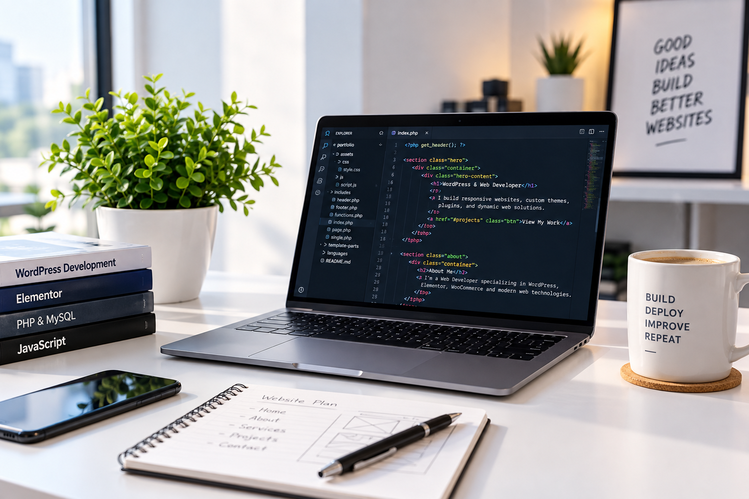 Web development workspace