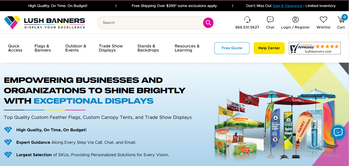 Lush Banners website